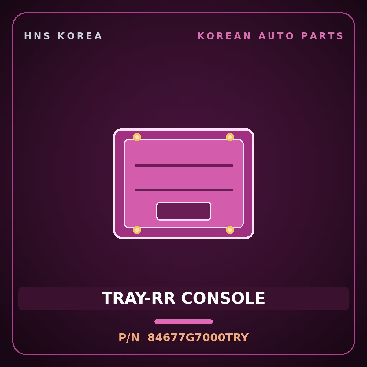 Genuine Mobis TRAY-RR CONSOLE 84677G7000TRY for IONIQ 2016 HNS Parts Korea