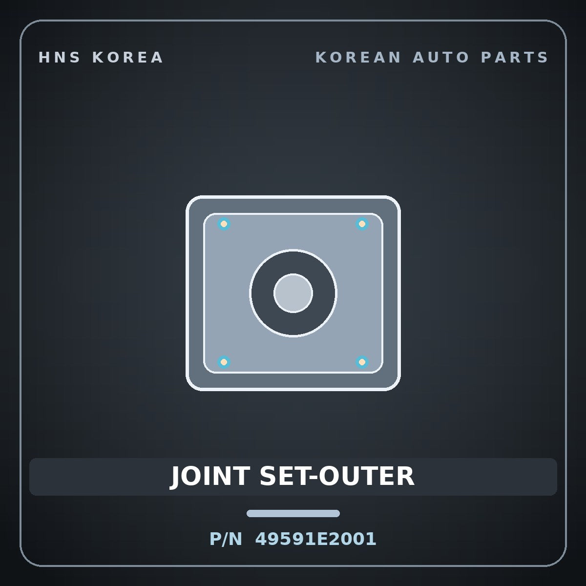 Genuine Mobis JOINT SET-OUTER 49591E2001 for Ray 2013 HNS Parts Korea