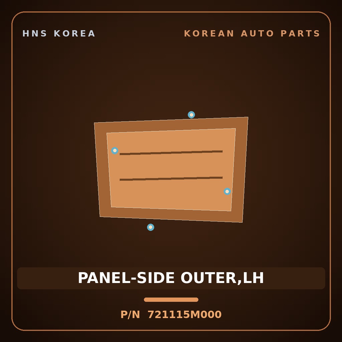 Genuine Mobis PANEL-SIDE OUTER,LH 721115M000 for Mighty 2015 HNS Parts Korea
