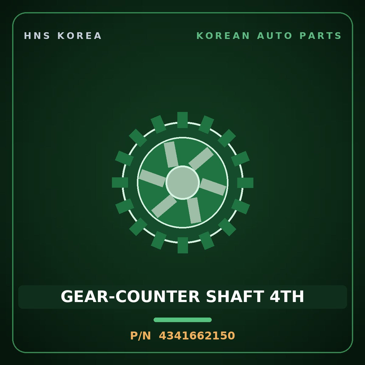 Genuine Mobis GEAR-COUNTER SHAFT 4TH 4341662150 for 5-Ton Truck 1997 HNS Parts Korea