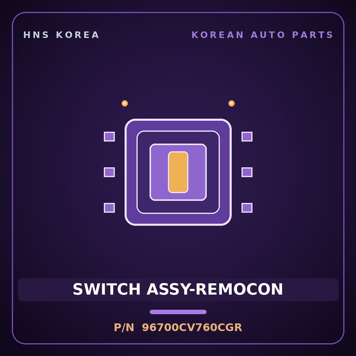 Genuine Mobis SWITCH ASSY-REMOCON 96700CV760CGR for EV6 2024 HNS Parts Korea