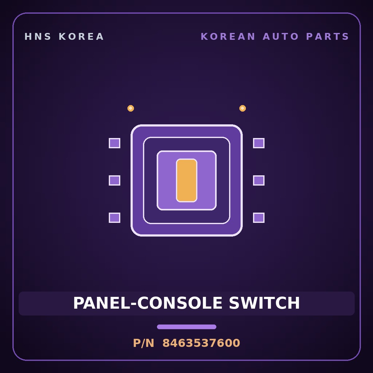 Genuine Mobis PANEL-CONSOLE SWITCH 8463537600 for Dynasty 1992 HNS Parts Korea