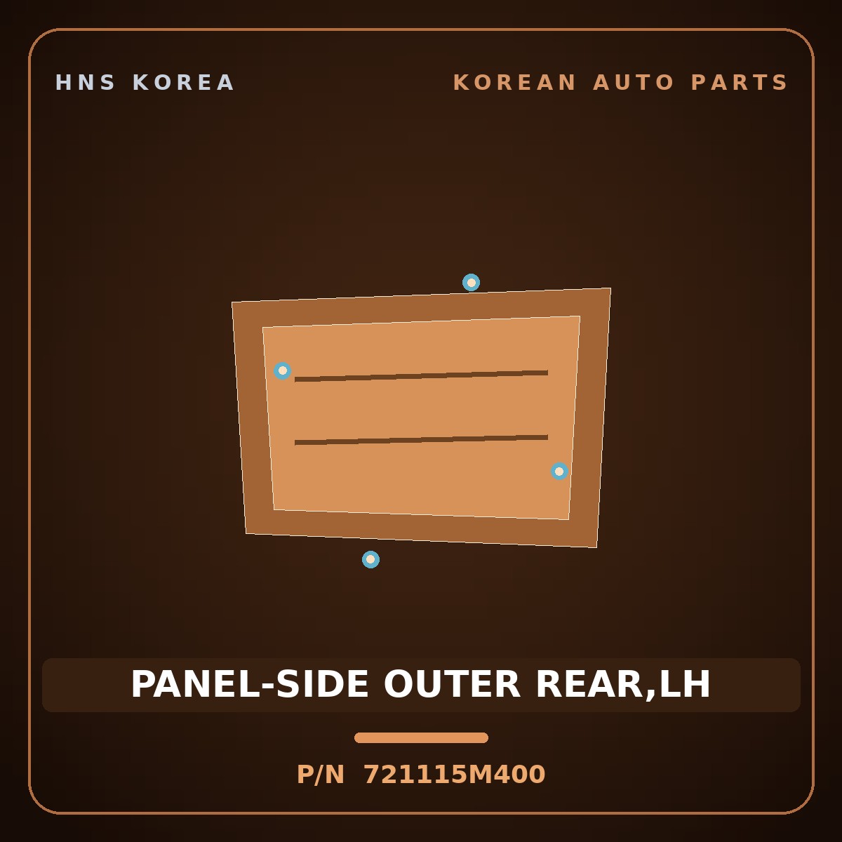Genuine Mobis PANEL-SIDE OUTER REAR,LH 721115M400 for Mighty 2015 HNS Parts Korea