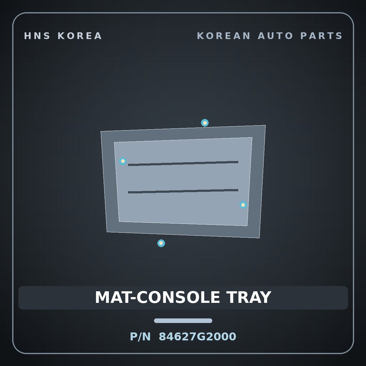 Genuine Mobis MAT-CONSOLE TRAY 84627G2000 for IONIQ 2016 HNS Parts Korea