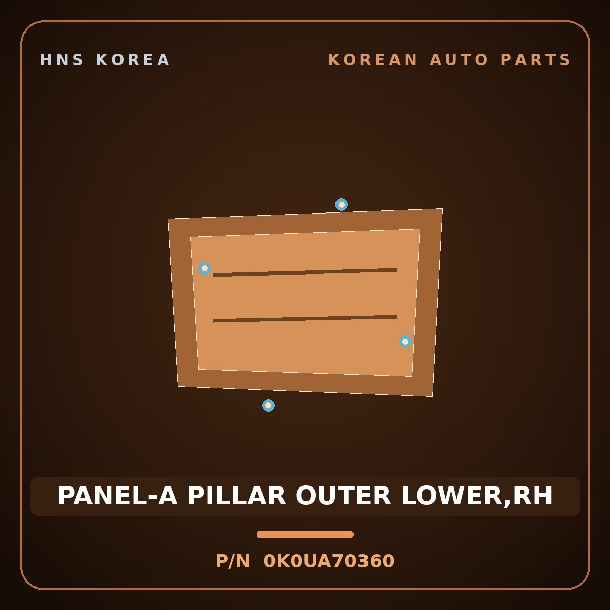 Genuine Mobis PANEL-A PILLAR OUTER LOWER,RH 0K0UA70360 for Retona 1999 HNS Parts Korea
