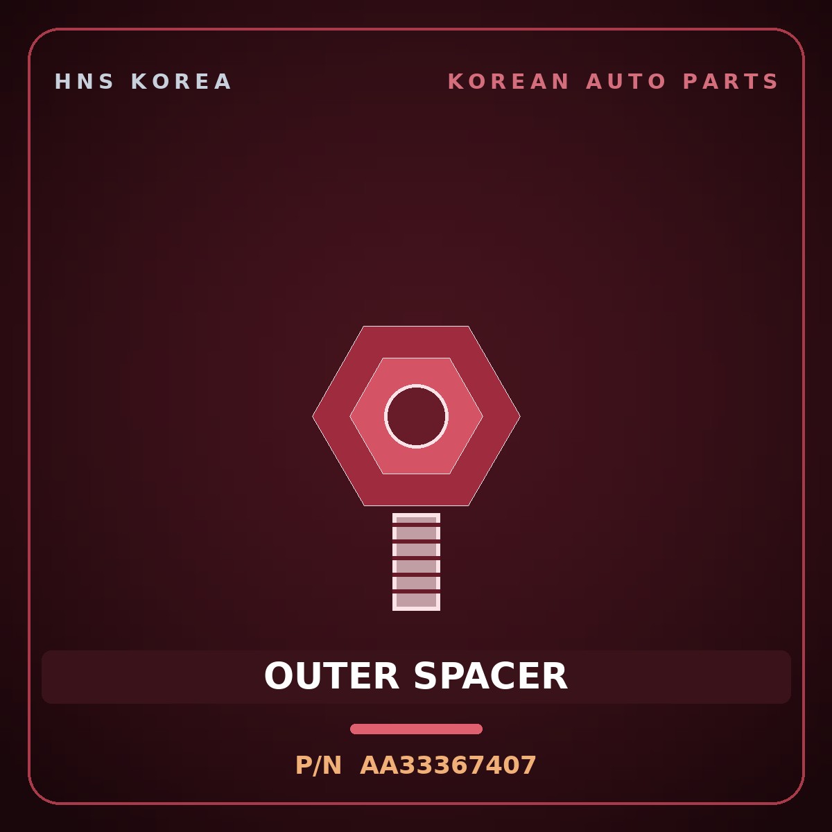 Genuine Mobis OUTER SPACER AA33367407 for Retona 1999 HNS Parts Korea