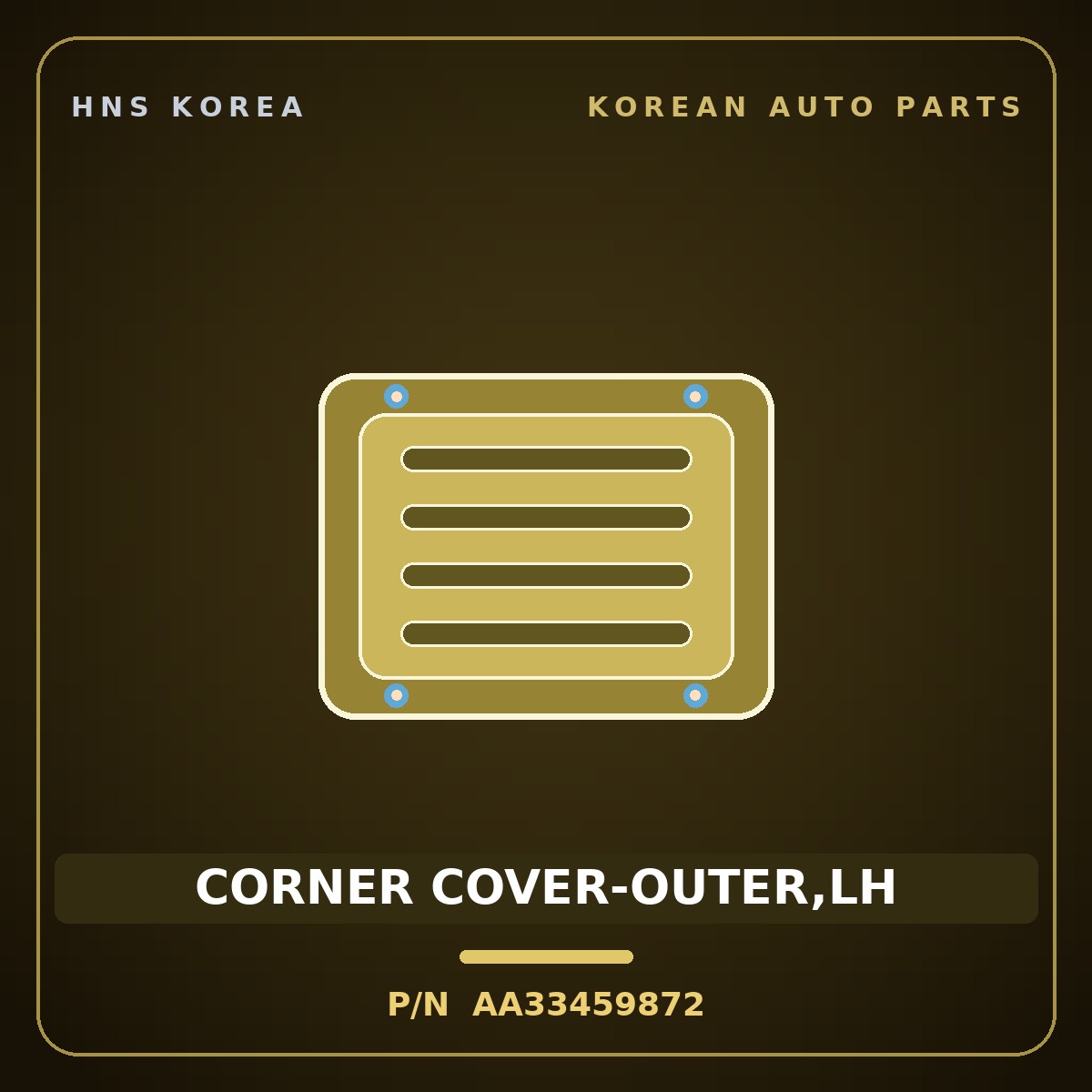 Genuine Mobis CORNER COVER-OUTER,LH AA33459872 for Retona 1999 HNS Parts Korea