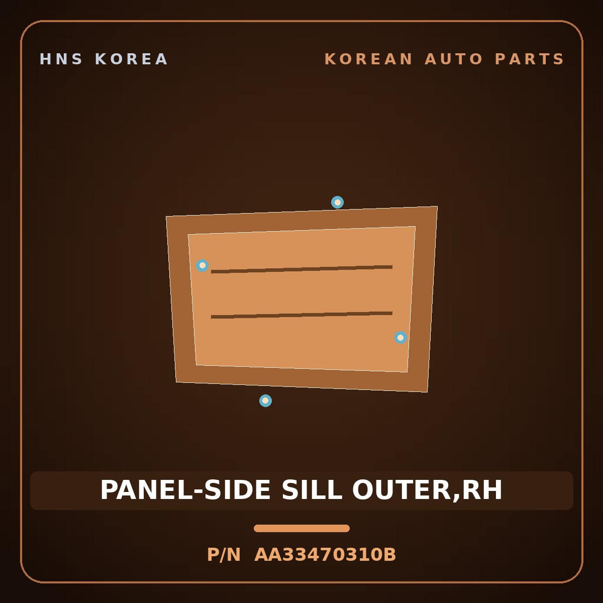 Genuine Mobis PANEL-SIDE SILL OUTER,RH AA33470310B for Retona 1999 HNS Parts Korea