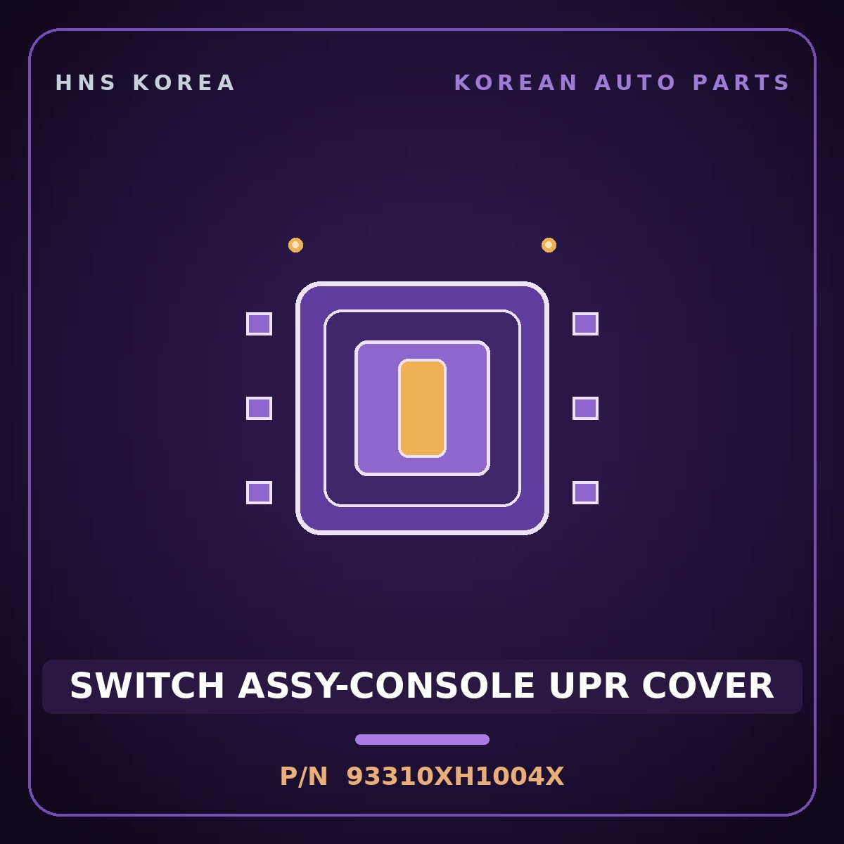 Genuine Mobis SWITCH ASSY-CONSOLE UPR COVER 93310XH1004X for Nexo 2025 HNS Parts Korea