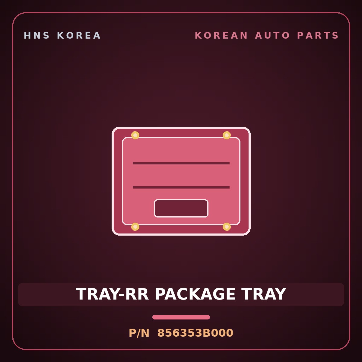 Genuine Mobis TRAY-RR PACKAGE TRAY 856353B000 for Equus 2006 HNS Parts Korea