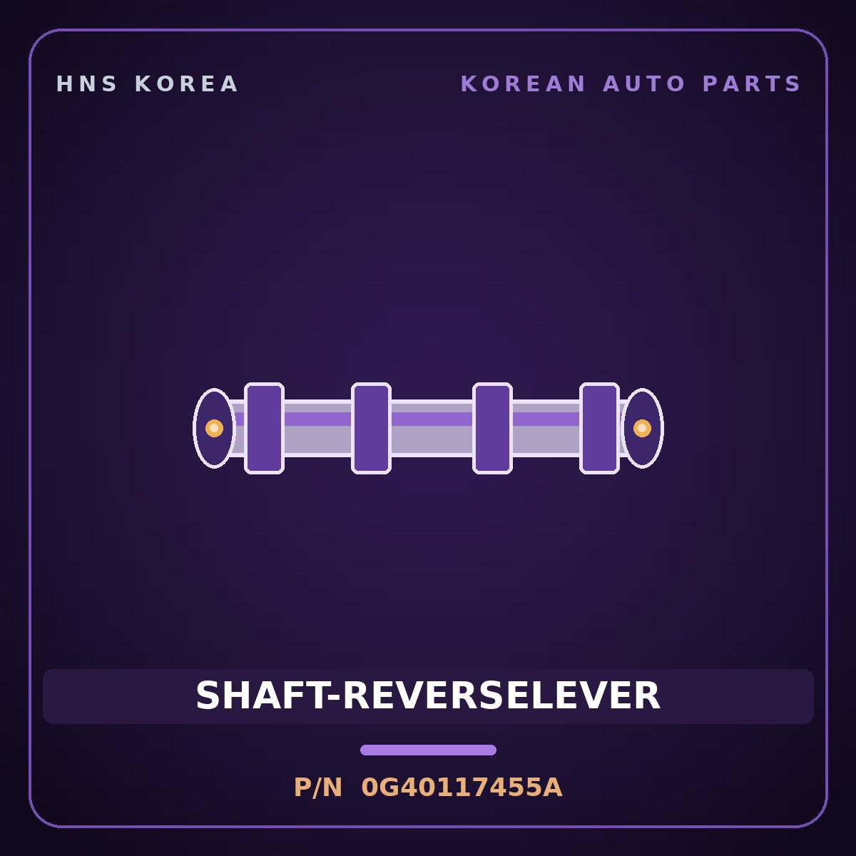 Genuine Mobis SHAFT-REVERSELEVER 0G40117455A for Carens 1997 HNS Parts Korea