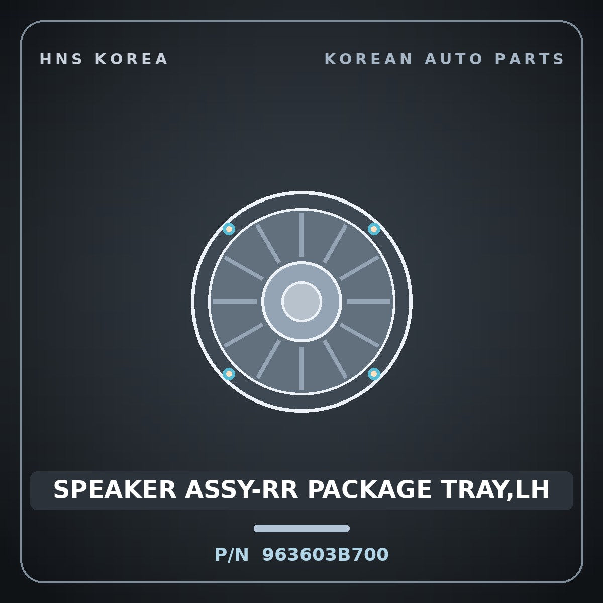 Genuine Mobis SPEAKER ASSY-RR PACKAGE TRAY,LH 963603B700 for Equus 2006 HNS Parts Korea