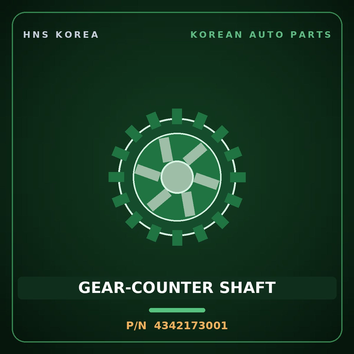 Genuine Mobis GEAR-COUNTER SHAFT 4342173001 for 8-Ton Truck 1997 HNS Parts Korea