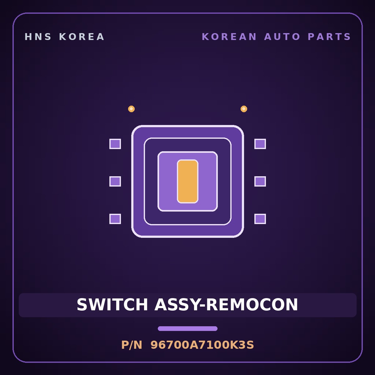 Genuine Mobis SWITCH ASSY-REMOCON 96700A7100K3S for K3 2012 HNS Parts Korea