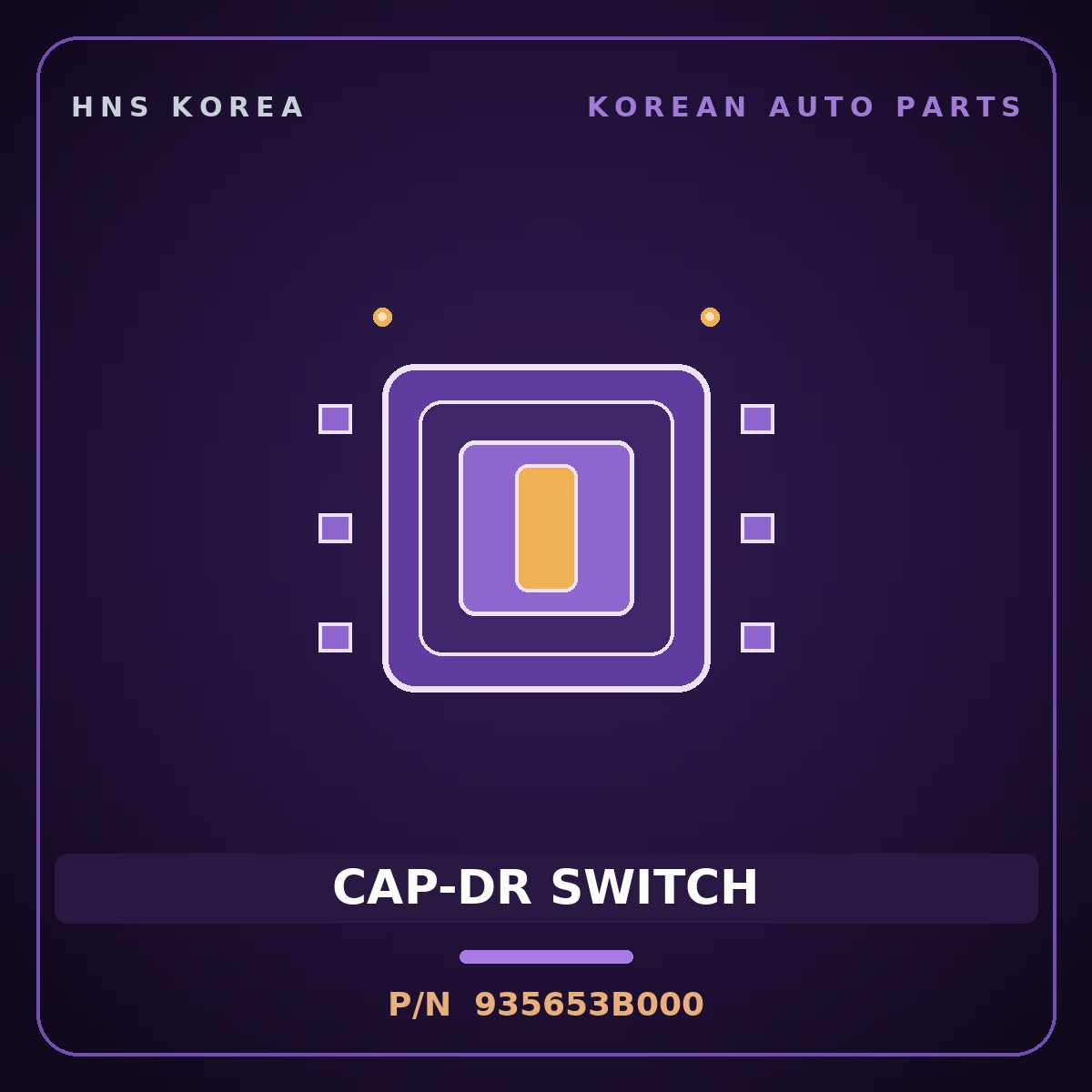 Genuine Mobis CAP-DR SWITCH 935653B000 for Elantra 1999 HNS Parts Korea