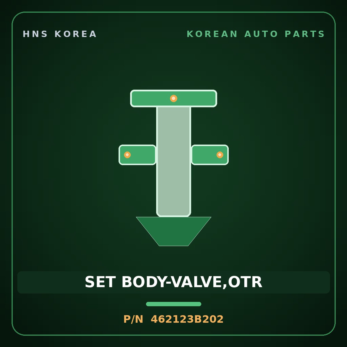 Genuine Mobis SET BODY-VALVE,OTR 462123B202 for Aslan 2012 HNS Parts Korea