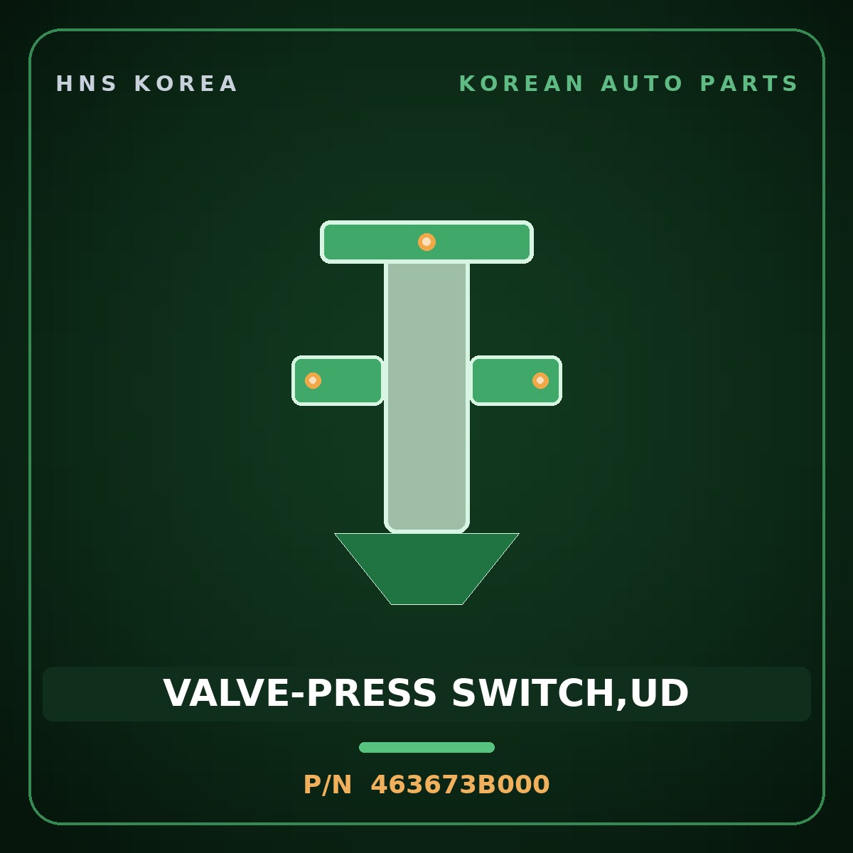 Genuine Mobis VALVE-PRESS SWITCH,UD 463673B000 for Accent 2006 HNS Parts Korea