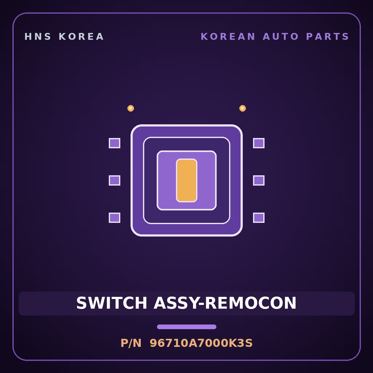 Genuine Mobis SWITCH ASSY-REMOCON 96710A7000K3S for K3 2012 HNS Parts Korea