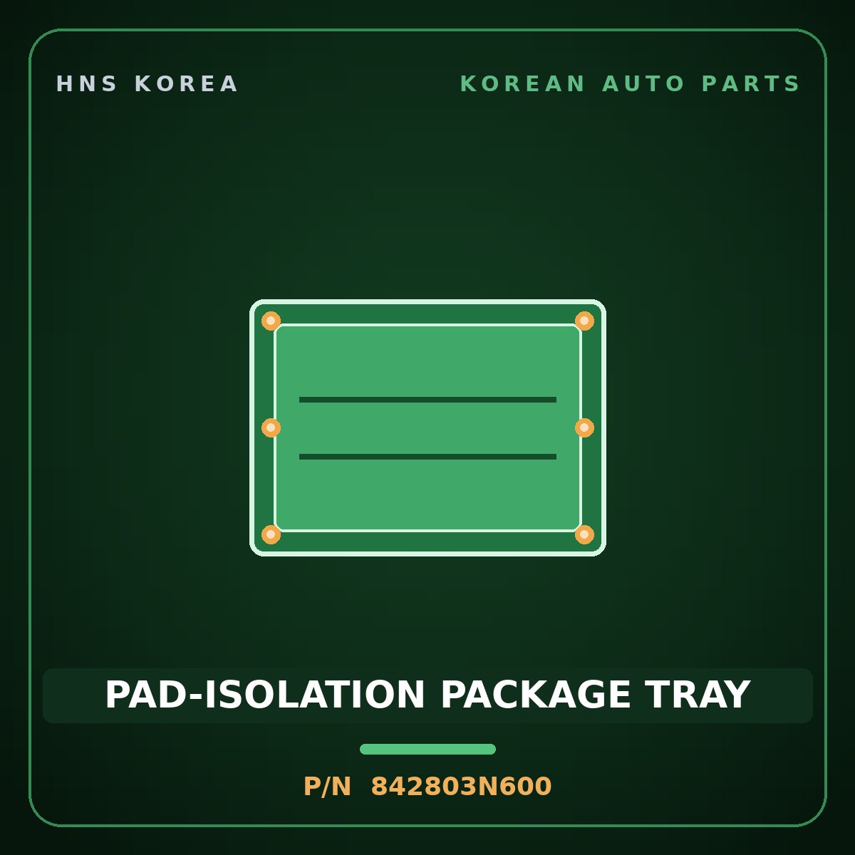 Genuine Mobis PAD-ISOLATION PACKAGE TRAY 842803N600 for Equus 2008 HNS Parts Korea