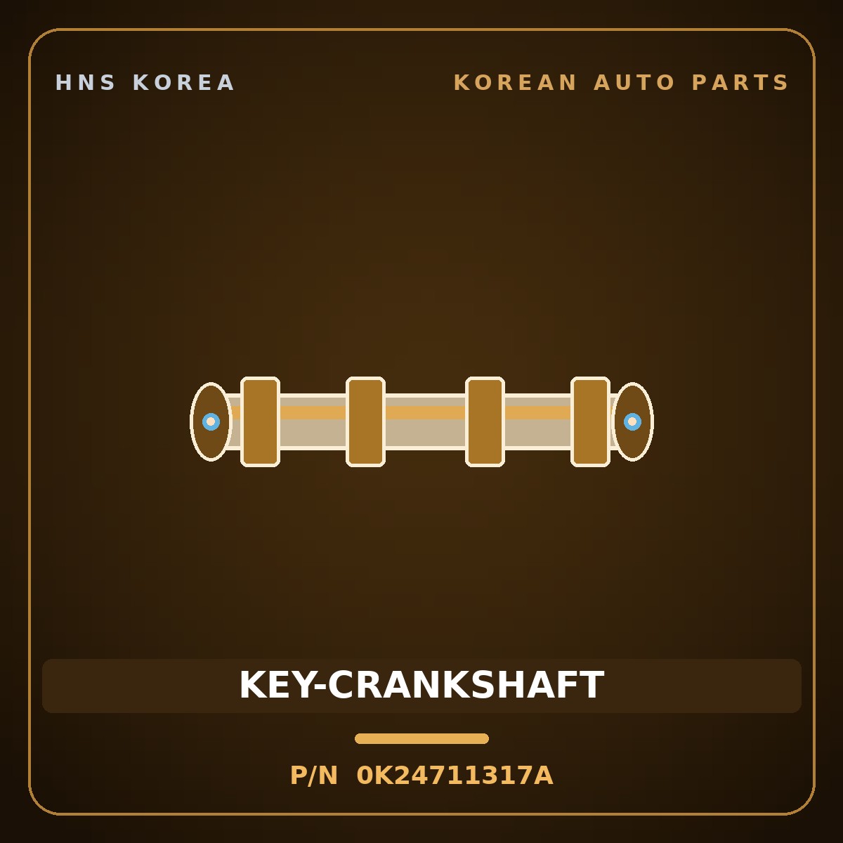 Genuine Mobis KEY-CRANKSHAFT 0K24711317A for Carens 1997 HNS Parts Korea