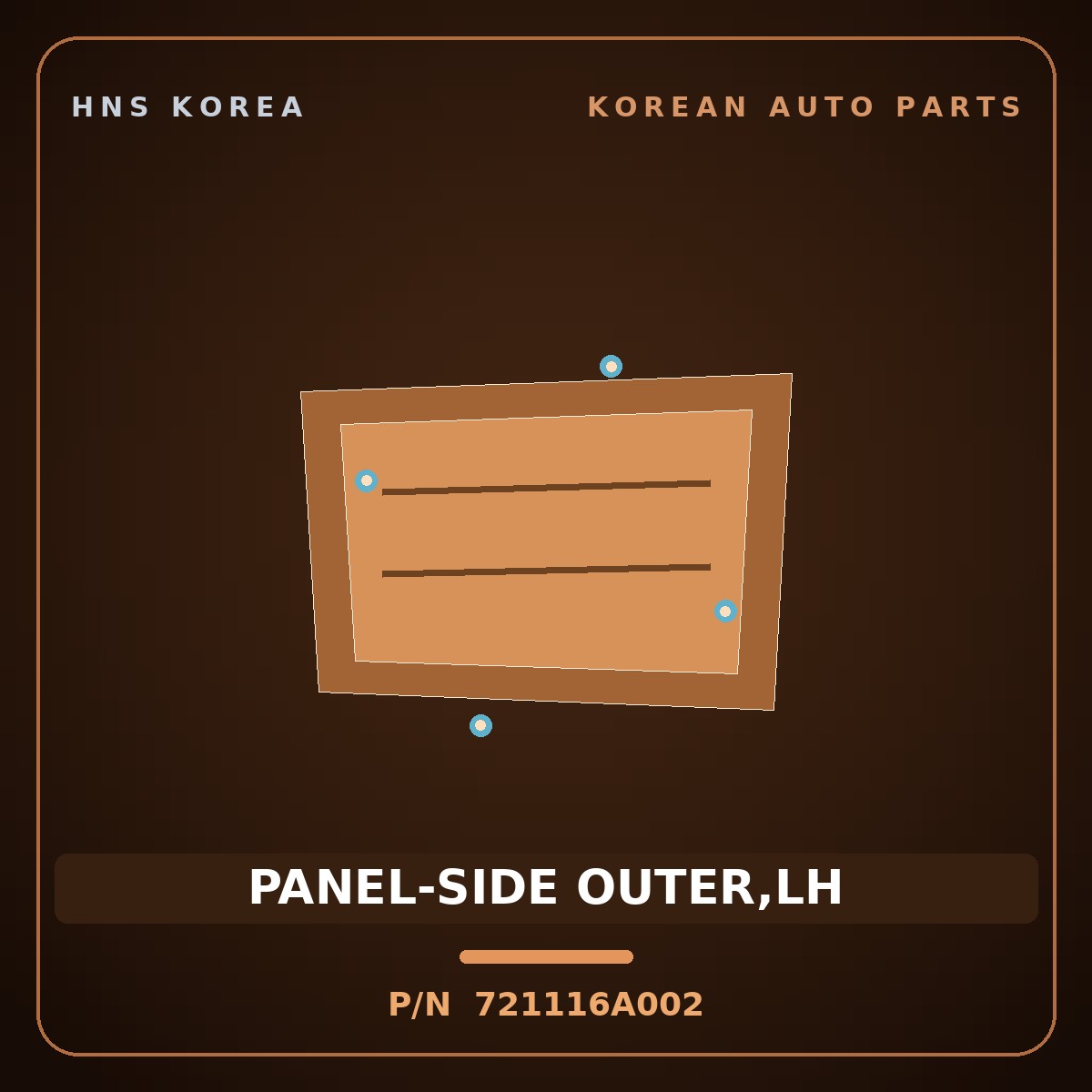Genuine Mobis PANEL-SIDE OUTER,LH 721116A002 for Mega Truck 2008 HNS Parts Korea