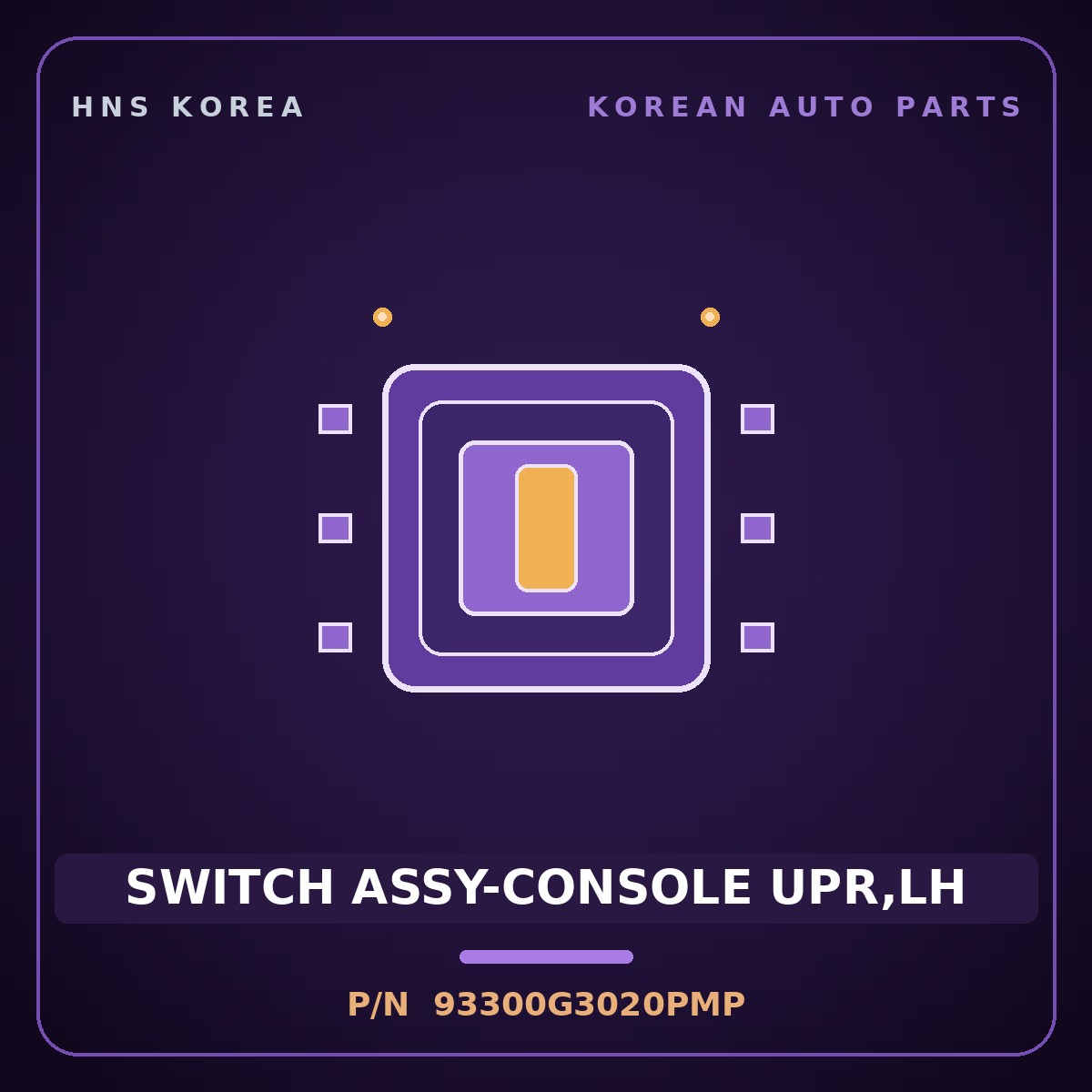Genuine Mobis SWITCH ASSY-CONSOLE UPR,LH 93300G3020PMP for i30 2017 HNS Parts Korea