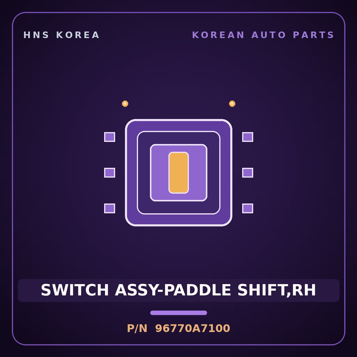 Genuine Mobis SWITCH ASSY-PADDLE SHIFT,RH 96770A7100 for K3 2012 HNS Parts Korea