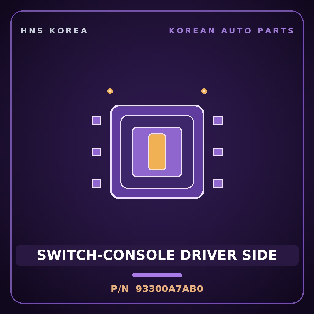 Genuine Mobis SWITCH-CONSOLE DRIVER SIDE 93300A7AB0 for K3 2016 HNS Parts Korea