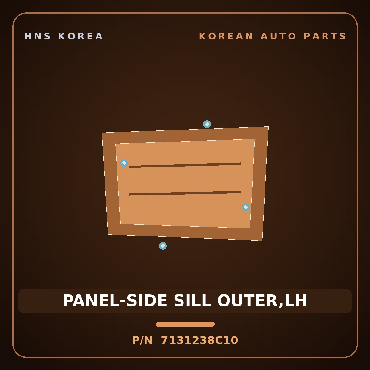 Genuine Mobis PANEL-SIDE SILL OUTER,LH 7131238C10 for Regal 2002 HNS Parts Korea