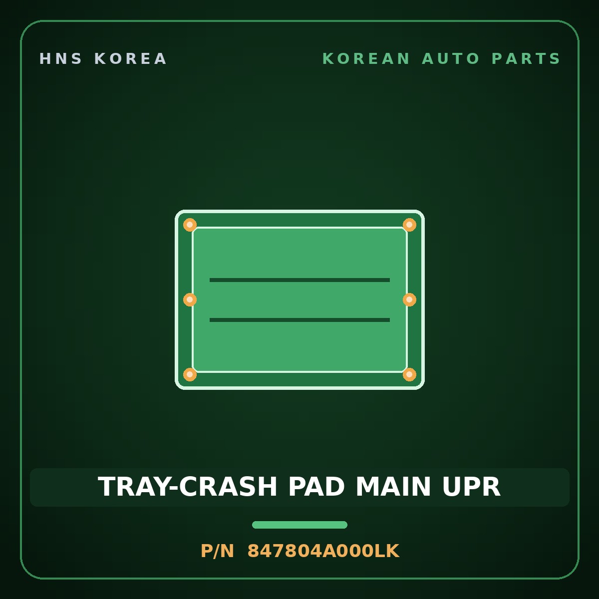 Genuine Mobis TRAY-CRASH PAD MAIN UPR 847804A000LK for Grand Starex 1997 HNS Parts Korea