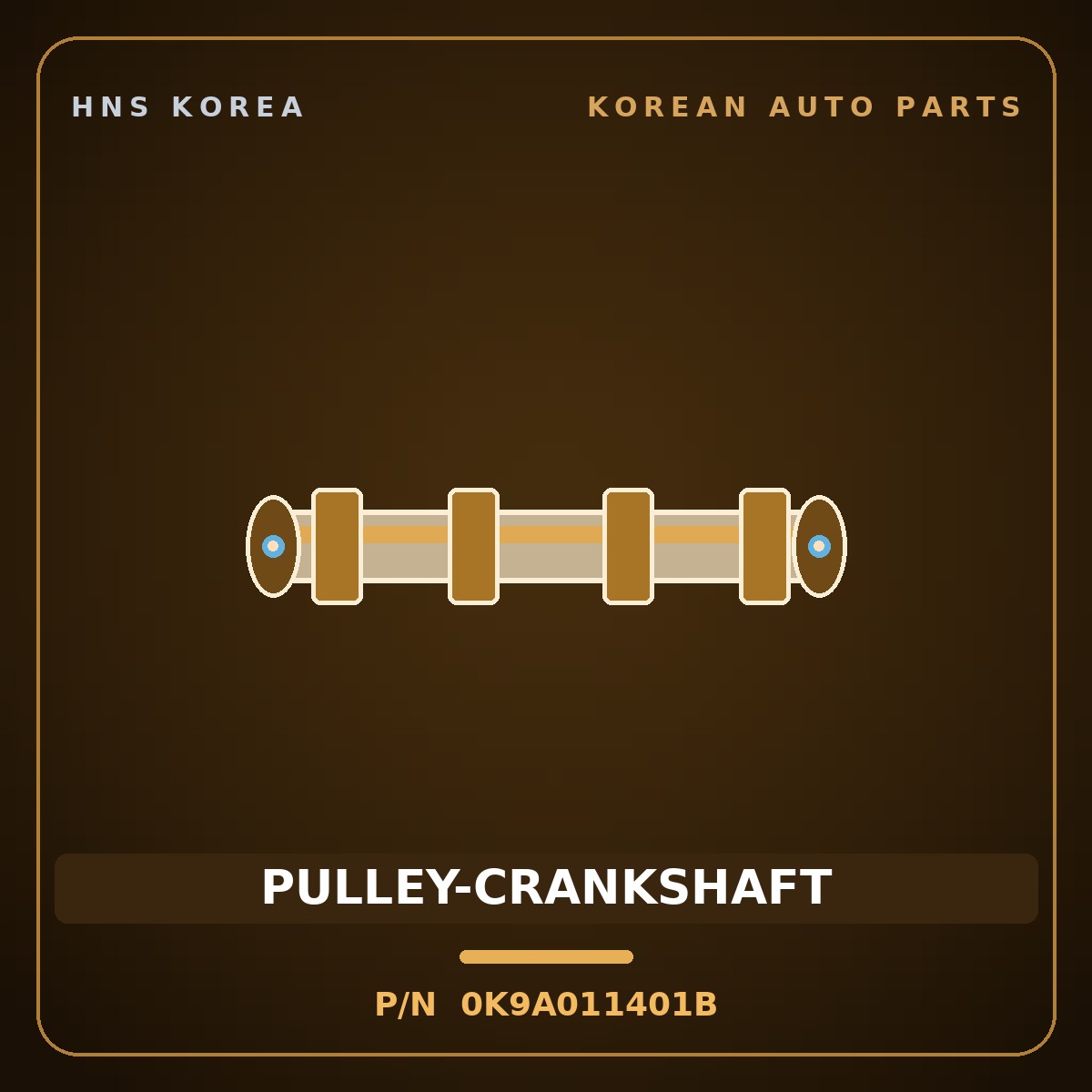 Genuine Mobis PULLEY-CRANKSHAFT 0K9A011401B for Cerato 1997 HNS Parts Korea