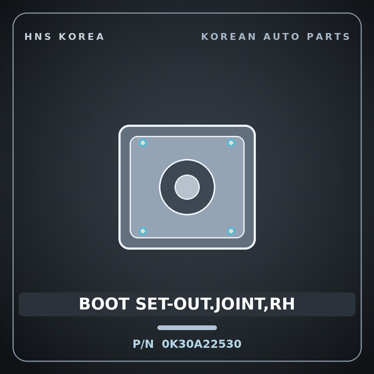 Genuine Mobis BOOT SET-OUT.JOINT,RH 0K30A22530 for Rio 1999 HNS Parts Korea