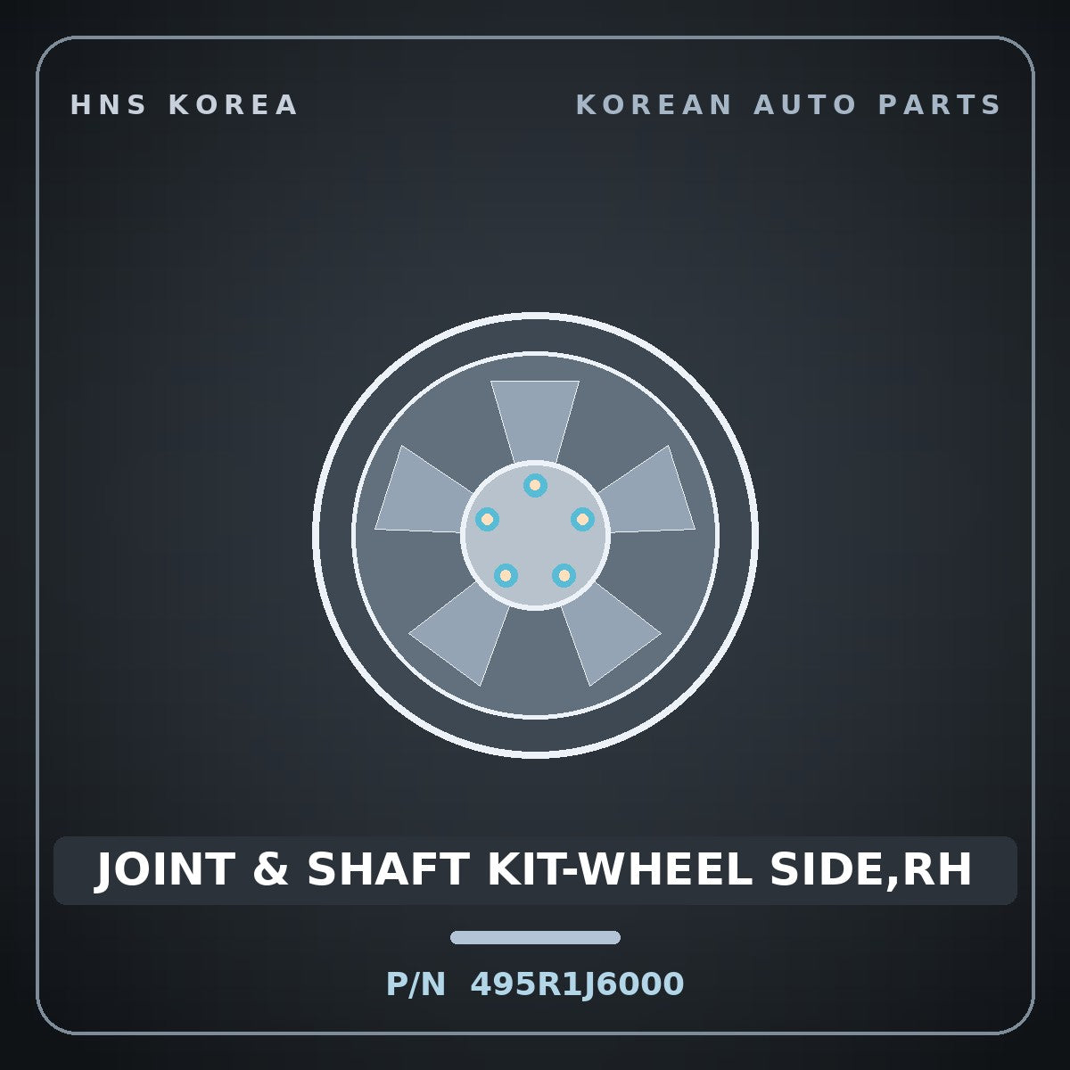 Genuine Mobis JOINT & SHAFT KIT-WHEEL SIDE,RH 495R1J6000 for K9 2021 HNS Parts Korea