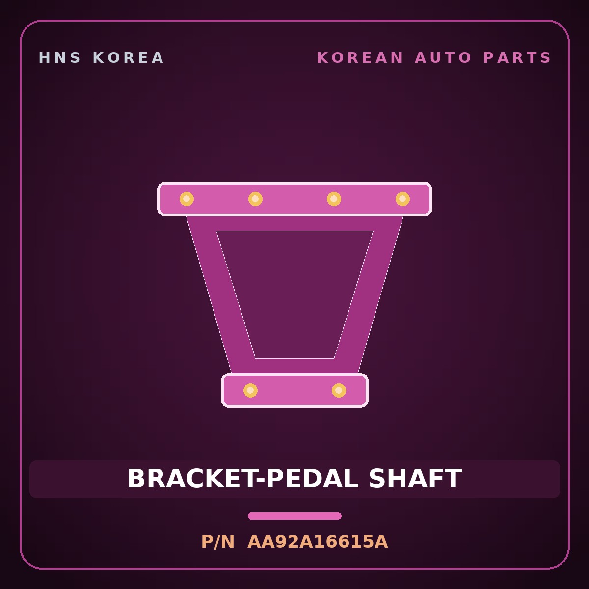 Genuine Mobis BRACKET-PEDAL SHAFT AA92A16615A for AM928/AM937 1998 HNS Parts Korea