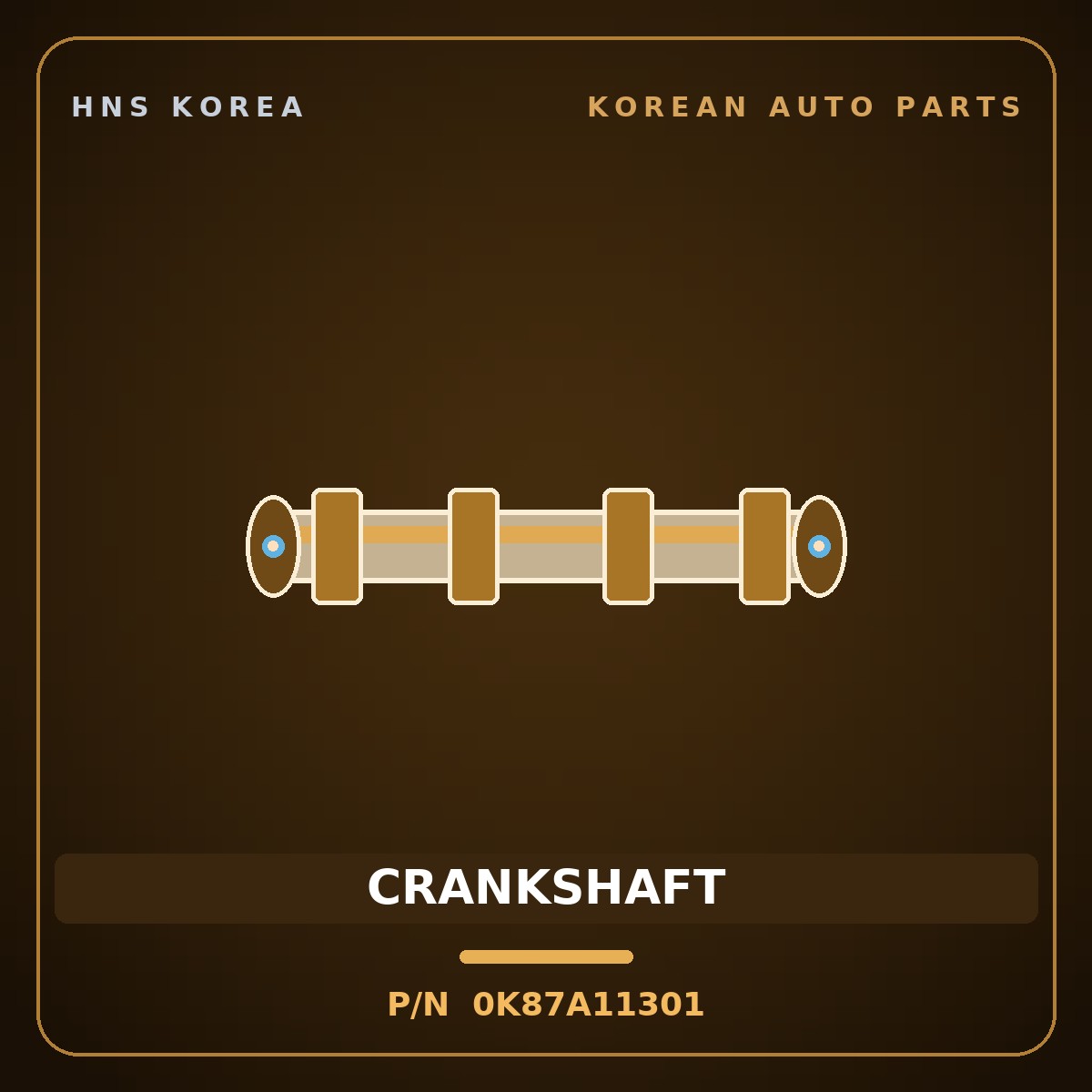 Genuine Mobis CRANKSHAFT 0K87A11301 for Global 900 1995 HNS Parts Korea