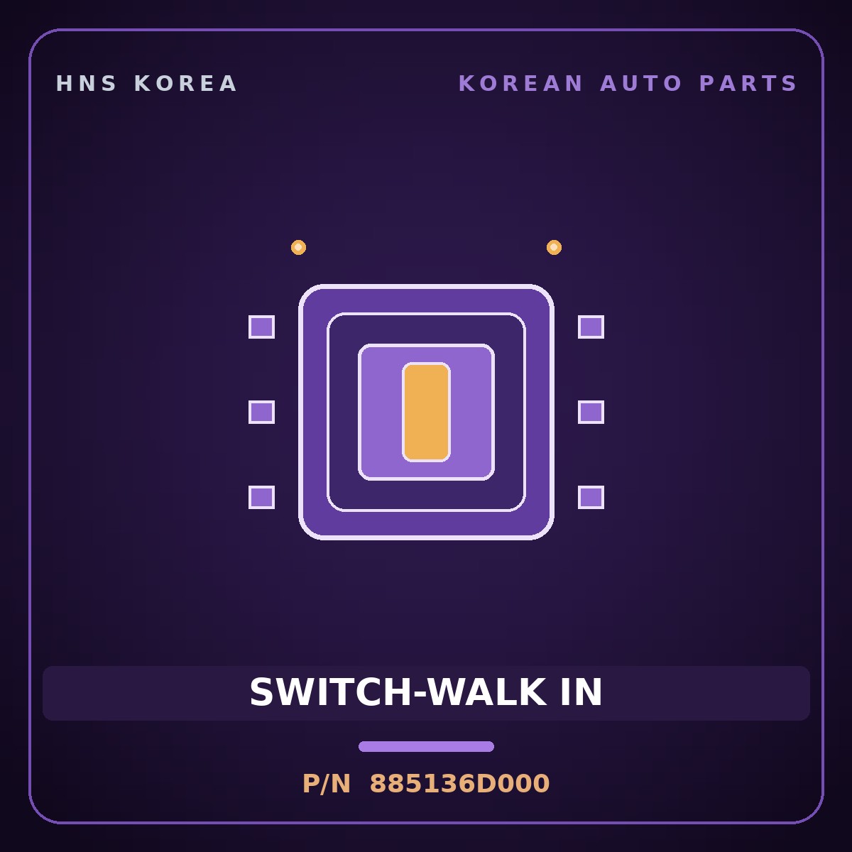 Genuine Mobis SWITCH-WALK IN 885136D000 for Pavise 2019 HNS Parts Korea