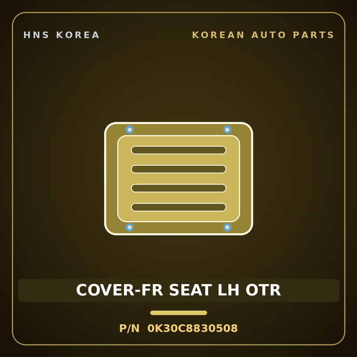 Genuine Mobis COVER-FR SEAT LH OTR 0K30C8830508 for Rio 1999 HNS Parts Korea