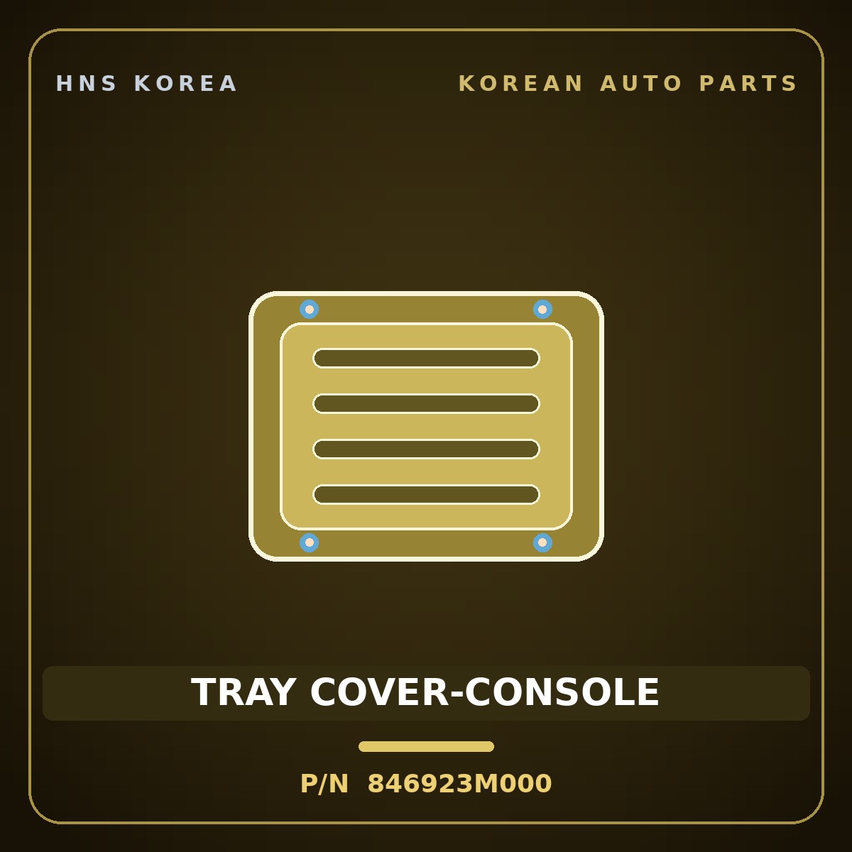Genuine Mobis TRAY COVER-CONSOLE 846923M000 for Genesis 2007 HNS Parts Korea