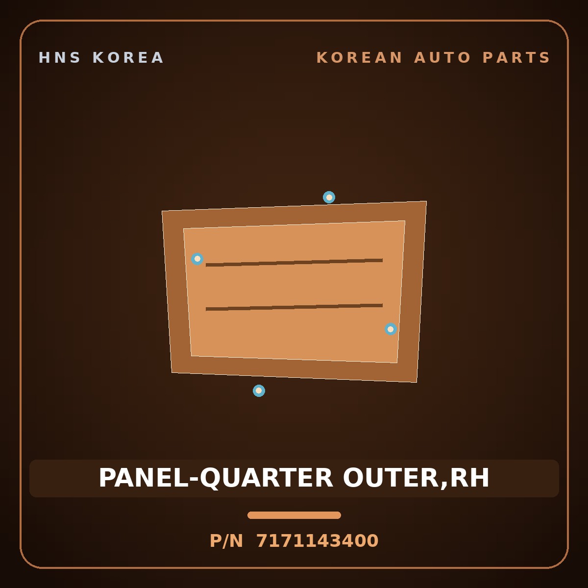 Genuine Mobis PANEL-QUARTER OUTER,RH 7171143400 for Grace 1995 HNS Parts Korea