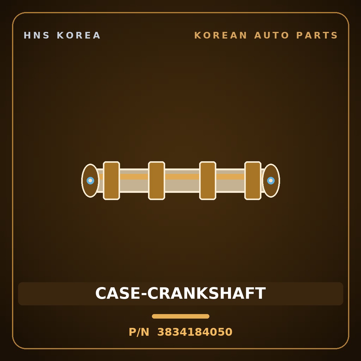 Genuine Mobis CASE-CRANKSHAFT 3834184050 for Granbird 2004 HNS Parts Korea
