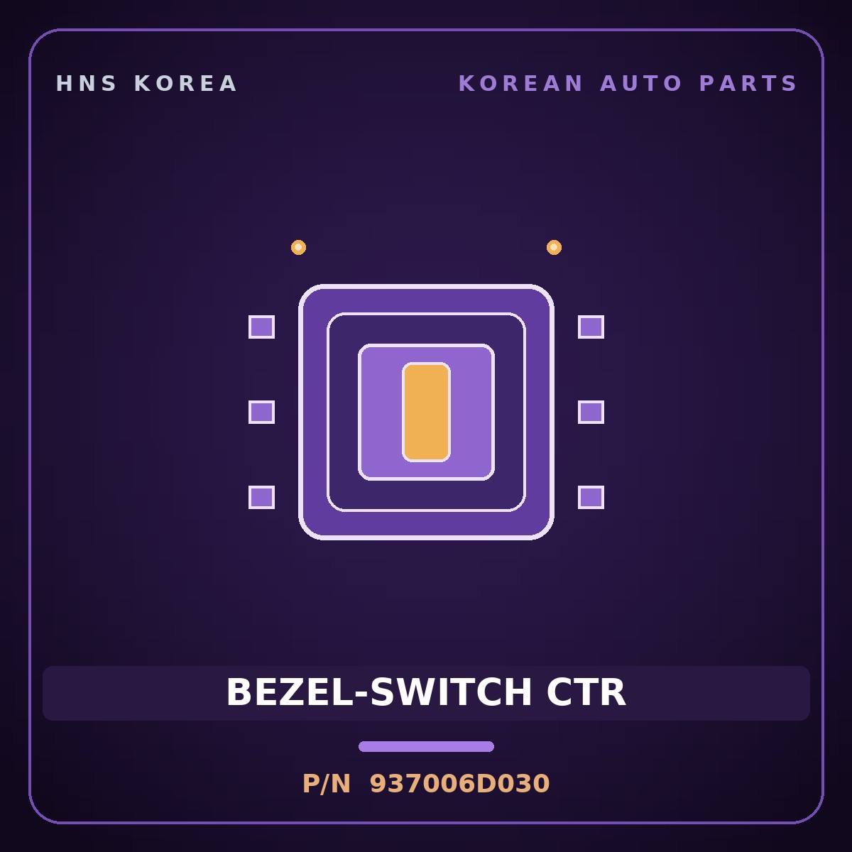 Genuine Mobis BEZEL-SWITCH CTR 937006D030 for Pavise 2019 HNS Parts Korea