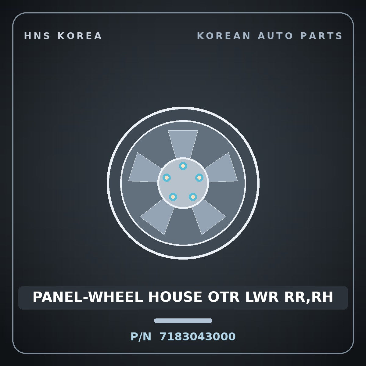 Genuine Mobis PANEL-WHEEL HOUSE OTR LWR RR,RH 7183043000 for Grace 1995 HNS Parts Korea