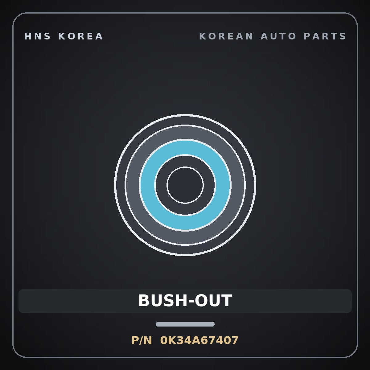 Genuine Mobis BUSH-OUT 0K34A67407 for Rio 1999 HNS Parts Korea