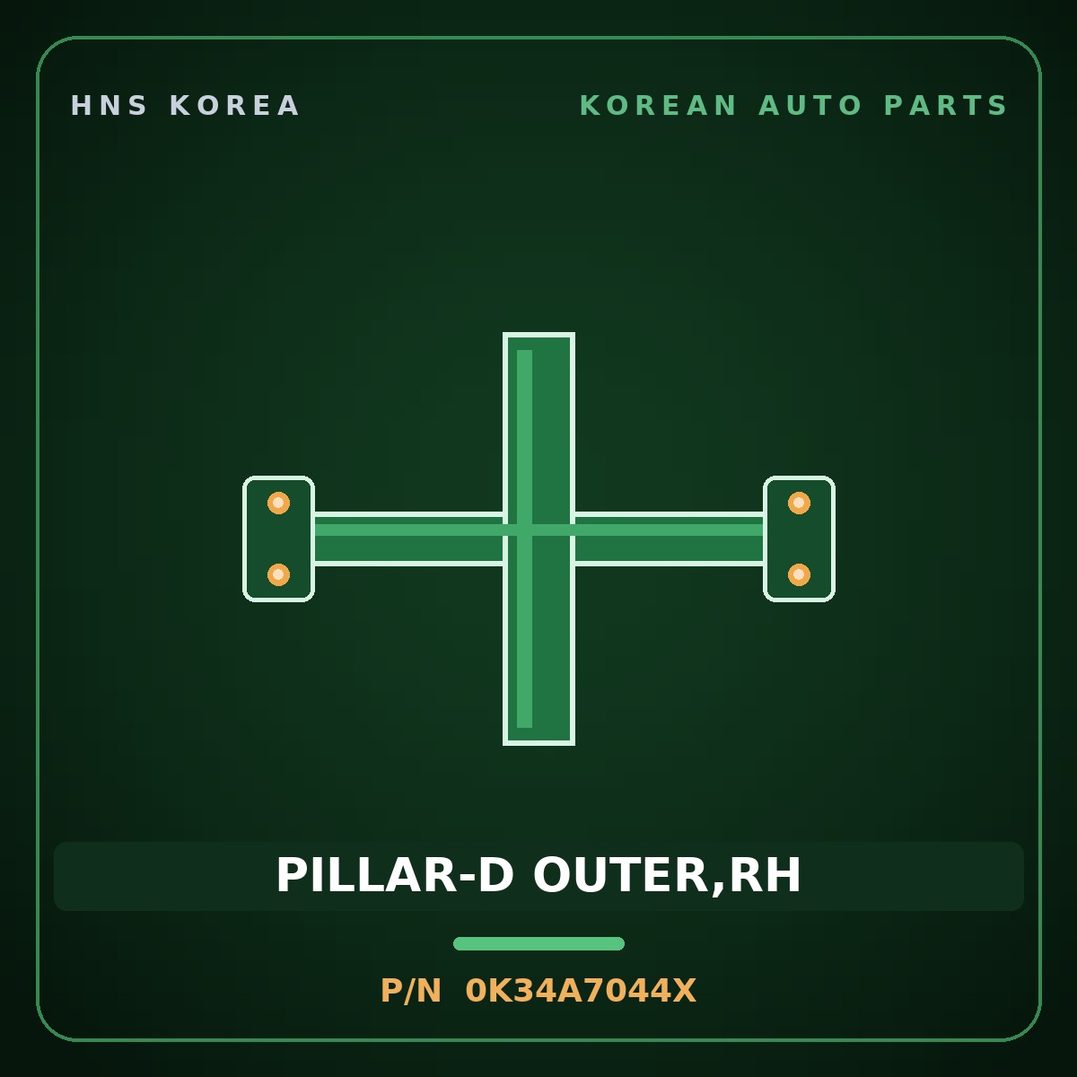 Genuine Mobis PILLAR-D OUTER,RH 0K34A7044X for Rio 1999 HNS Parts Korea