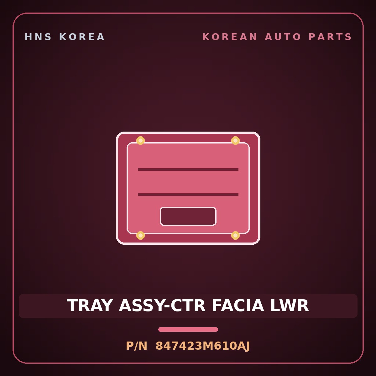Genuine Mobis TRAY ASSY-CTR FACIA LWR 847423M610AJ for Genesis 2007 HNS Parts Korea