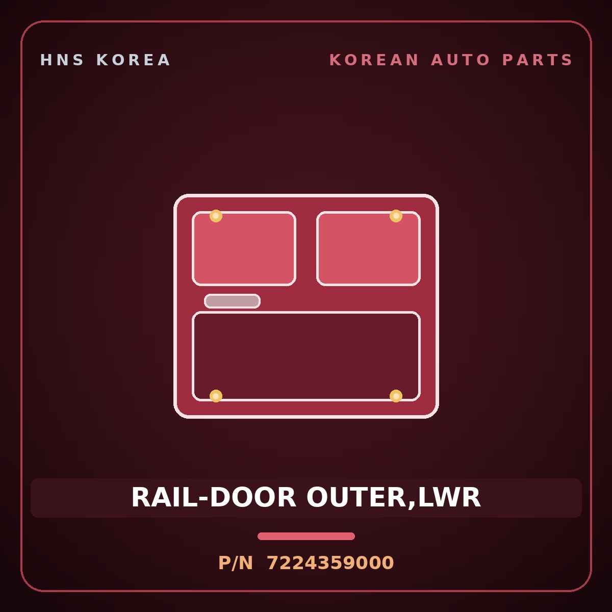 Genuine Mobis RAIL-DOOR OUTER,LWR 7224359000 for Solati 2014 HNS Parts Korea