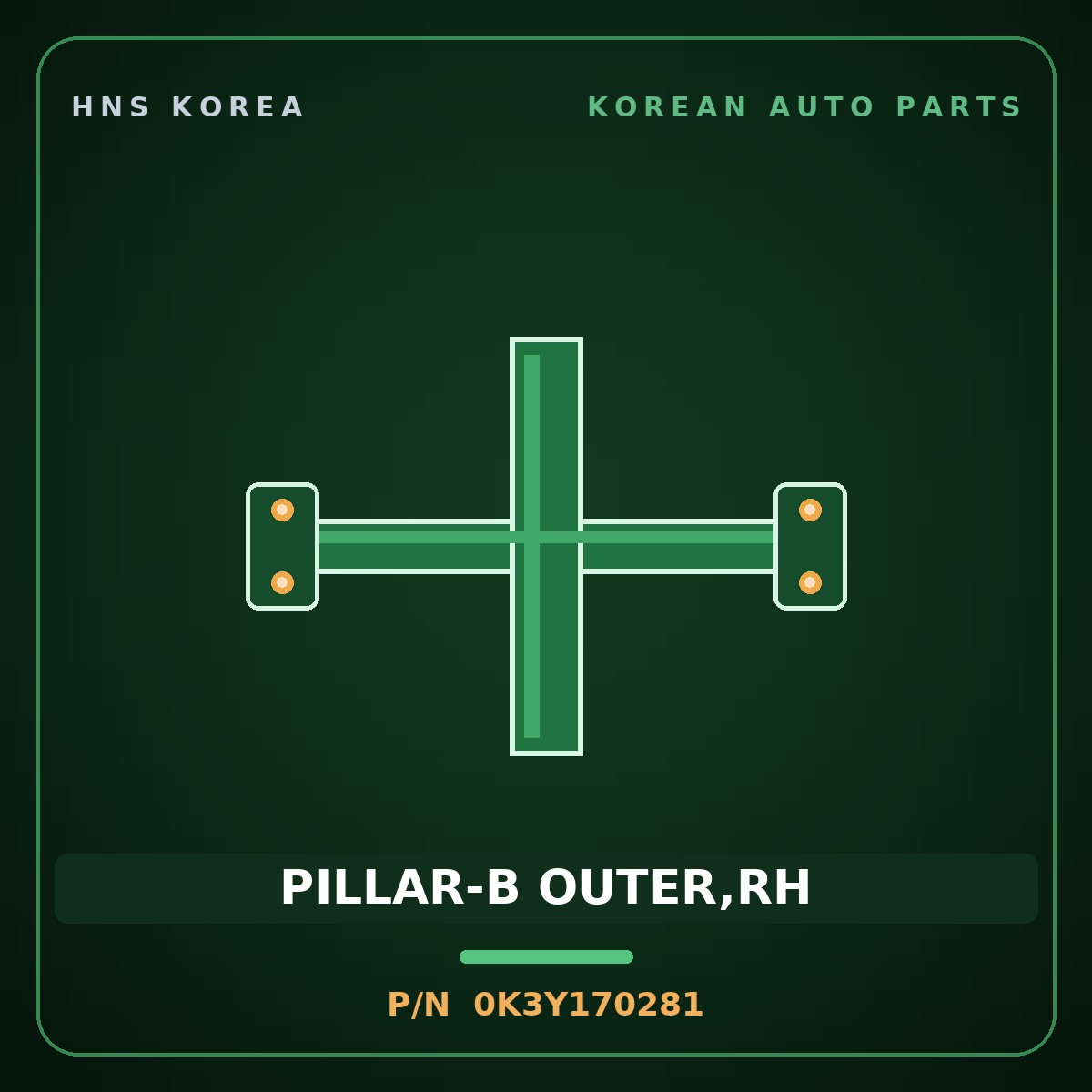 Genuine Mobis PILLAR-B OUTER,RH 0K3Y170281 for Rio 1999 HNS Parts Korea