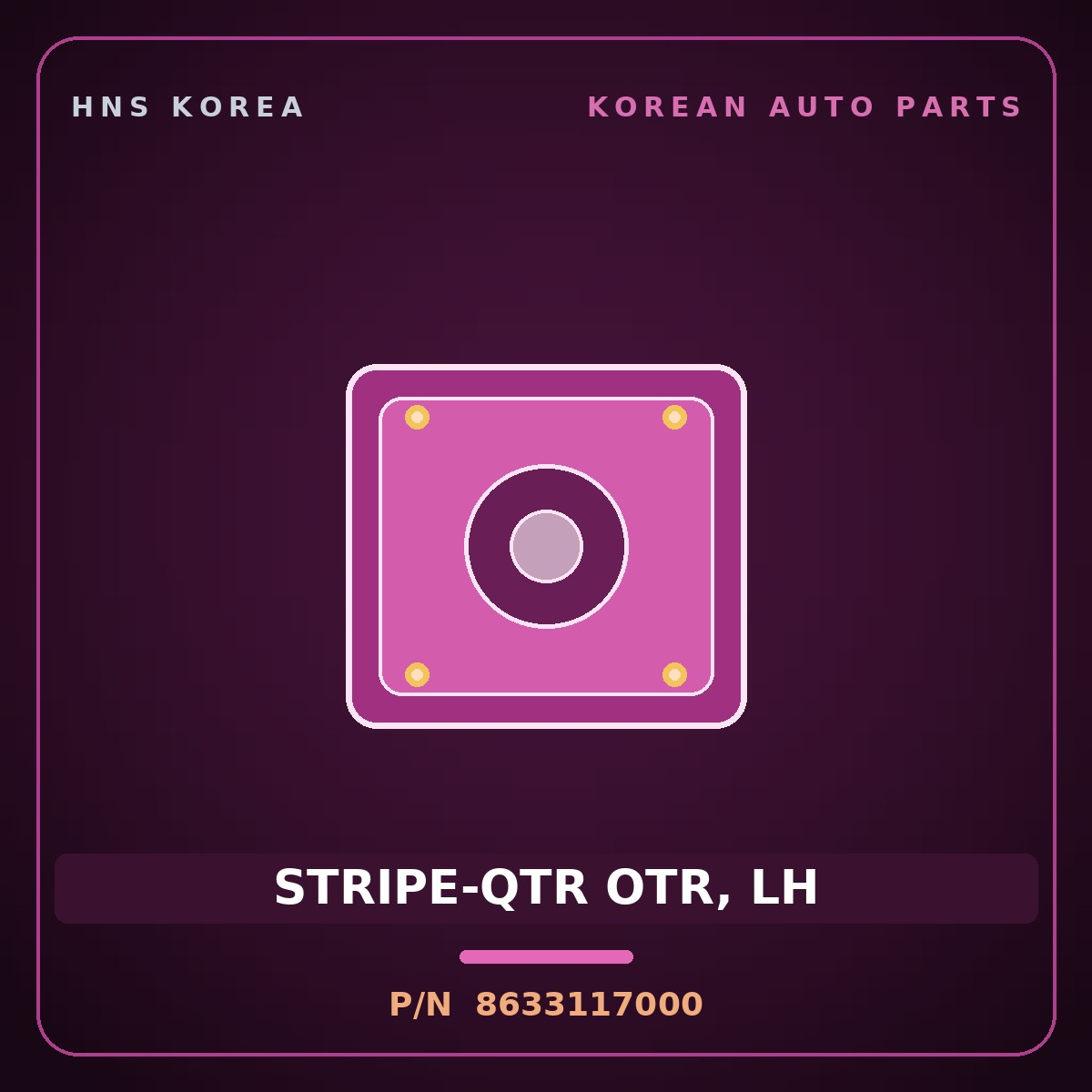 Genuine Mobis STRIPE-QTR OTR, LH 8633117000 for Lavita 2006 HNS Parts Korea
