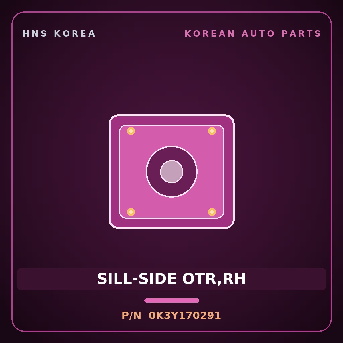 Genuine Mobis SILL-SIDE OTR,RH 0K3Y170291 for Rio 1999 HNS Parts Korea