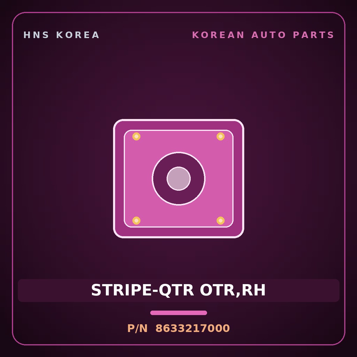 Genuine Mobis STRIPE-QTR OTR,RH 8633217000 for Lavita 2006 HNS Parts Korea